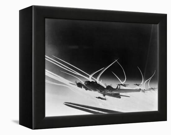 Sub-Stratospheric Vapor Trails of B-17 Flying Fortresses of the U.S. Army 8th Air Force-null-Framed Stretched Canvas