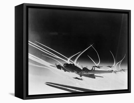 Sub-Stratospheric Vapor Trails of B-17 Flying Fortresses of the U.S. Army 8th Air Force-null-Framed Stretched Canvas