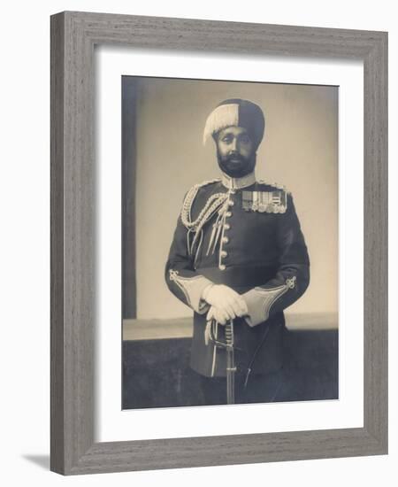 Subadar Major Ishar Singh, Bahadur VC OBI, 4th Battalion, 15th Punjab Regiment, 1936-37-English Photographer-Framed Photographic Print