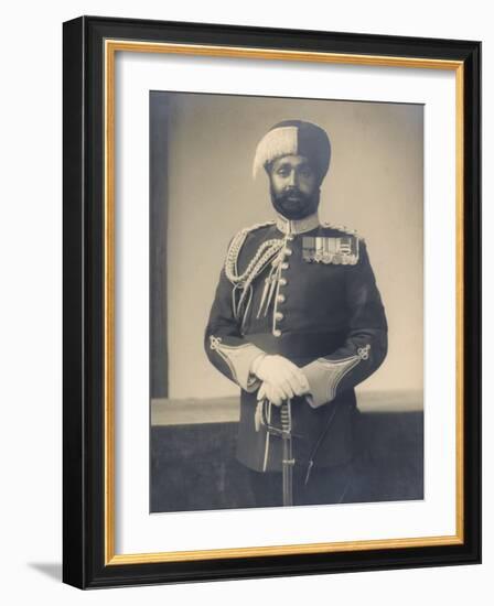 Subadar Major Ishar Singh, Bahadur VC OBI, 4th Battalion, 15th Punjab Regiment, 1936-37-English Photographer-Framed Photographic Print