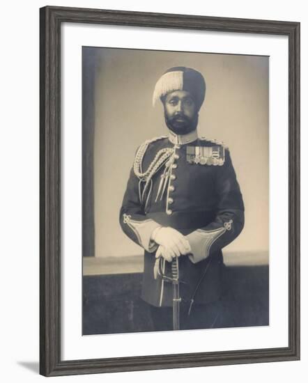 Subadar Major Ishar Singh, Bahadur VC OBI, 4th Battalion, 15th Punjab Regiment, 1936-37-English Photographer-Framed Photographic Print