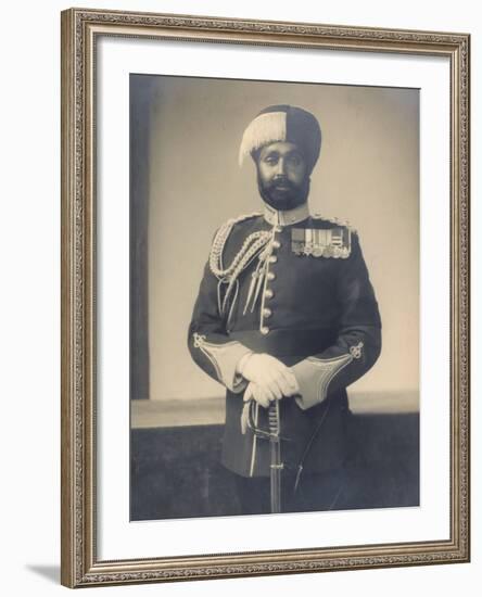 Subadar Major Ishar Singh, Bahadur VC OBI, 4th Battalion, 15th Punjab Regiment, 1936-37-English Photographer-Framed Photographic Print