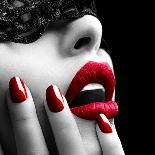 Sexy Lips. Beauty Red Lip Makeup Detail. Beautiful Make-Up Closeup. Sensual Open Mouth. Lipstick Or-Subbotina Anna-Photographic Print