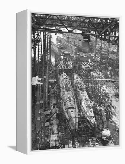 Submarine Assembly Plant at Deschimag-William Vandivert-Framed Premier Image Canvas
