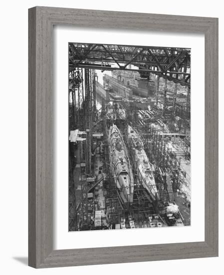 Submarine Assembly Plant at Deschimag-William Vandivert-Framed Photographic Print