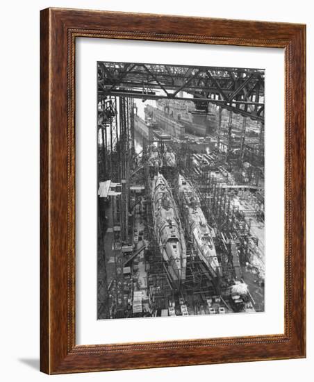 Submarine Assembly Plant at Deschimag-William Vandivert-Framed Photographic Print