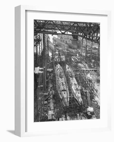 Submarine Assembly Plant at Deschimag-William Vandivert-Framed Photographic Print