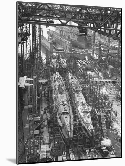 Submarine Assembly Plant at Deschimag-William Vandivert-Mounted Photographic Print