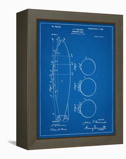 Submarine Boat Patent-null-Framed Stretched Canvas