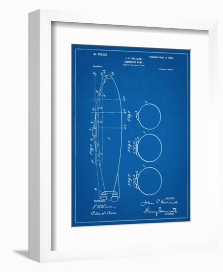 Submarine Boat Patent-null-Framed Premium Giclee Print