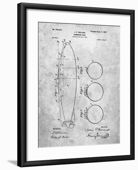 Submarine Boat Patent-Cole Borders-Framed Art Print