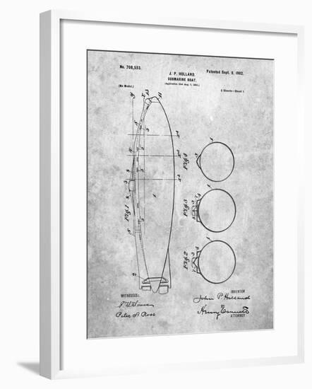 Submarine Boat Patent-Cole Borders-Framed Art Print