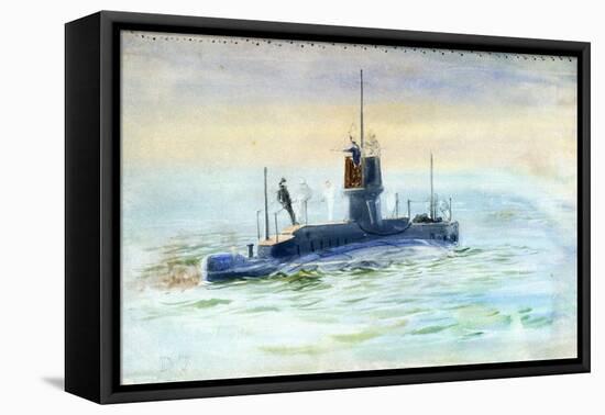 Submarine D7, Early 20Th Century (Watercolour, Graphite)-William Lionel Wyllie-Framed Premier Image Canvas
