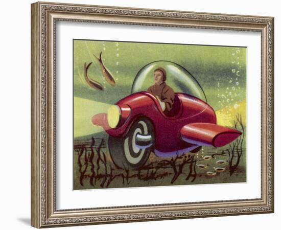 Submarine Motor Cycle-null-Framed Art Print