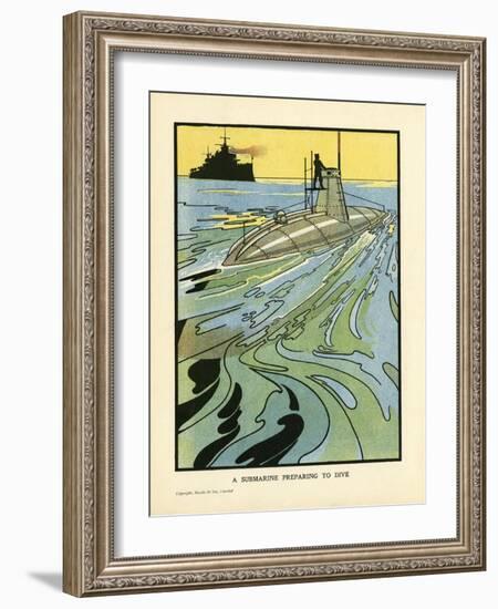 Submarine on Surface-Charles Robinson-Framed Art Print