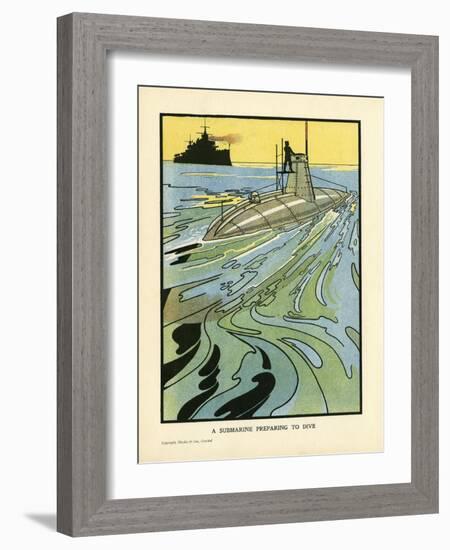 Submarine on Surface-Charles Robinson-Framed Art Print