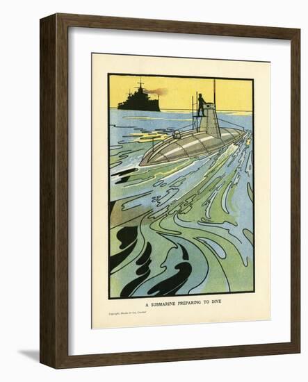 Submarine on Surface-Charles Robinson-Framed Art Print