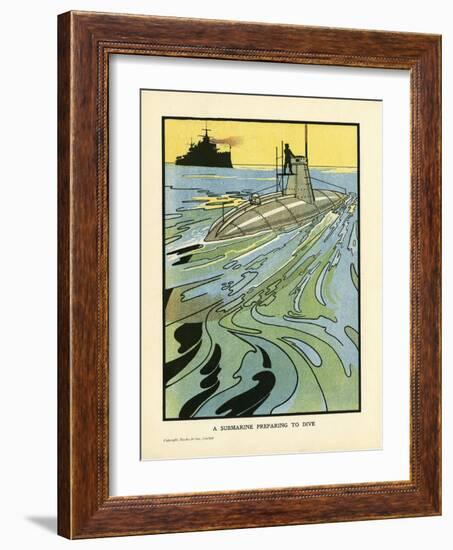 Submarine on Surface-Charles Robinson-Framed Art Print