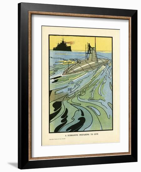 Submarine on Surface-Charles Robinson-Framed Art Print