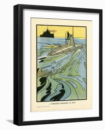 Submarine on Surface-Charles Robinson-Framed Art Print