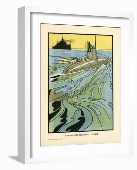 Submarine on Surface-Charles Robinson-Framed Art Print