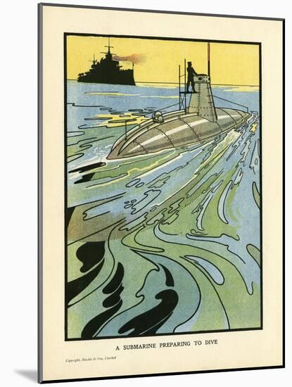 Submarine on Surface-Charles Robinson-Mounted Art Print
