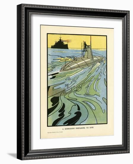 Submarine on Surface-Charles Robinson-Framed Art Print