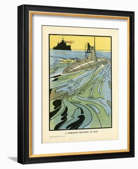 Submarine on Surface-Charles Robinson-Framed Art Print