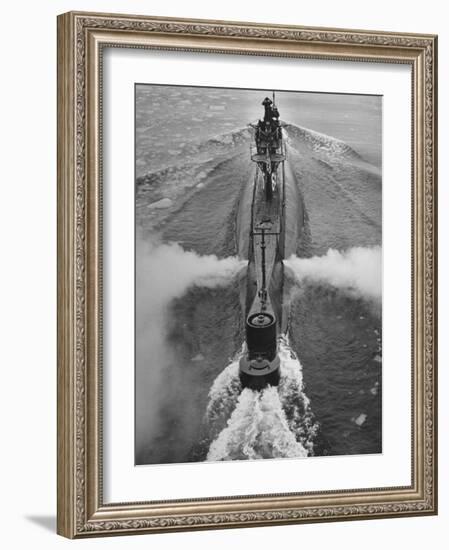 Submarine Roaring Through the Ocean-Dmitri Kessel-Framed Photographic Print