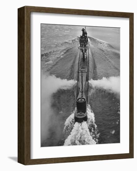 Submarine Roaring Through the Ocean-Dmitri Kessel-Framed Photographic Print