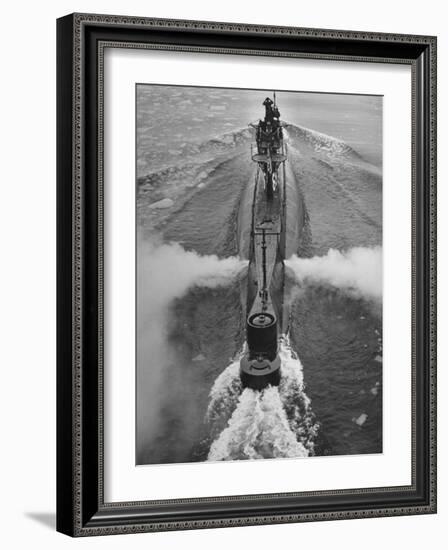 Submarine Roaring Through the Ocean-Dmitri Kessel-Framed Photographic Print