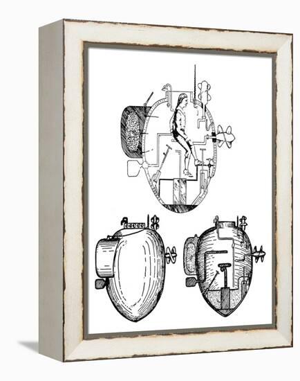 Submarine: Turtle, 1776-null-Framed Premier Image Canvas