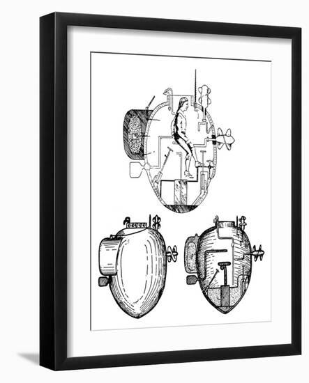Submarine: Turtle, 1776-null-Framed Giclee Print