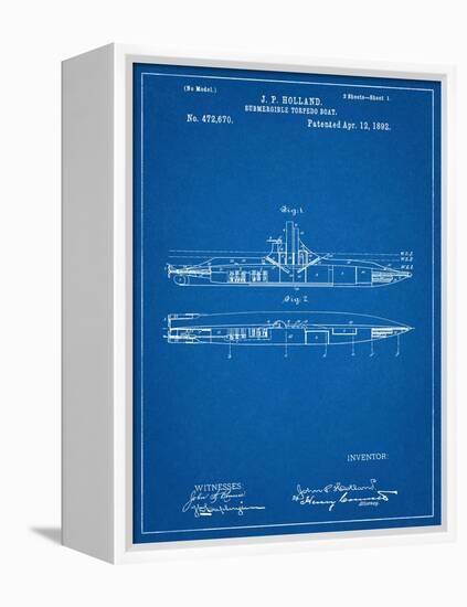 Submarine Vessel Patent-null-Framed Stretched Canvas