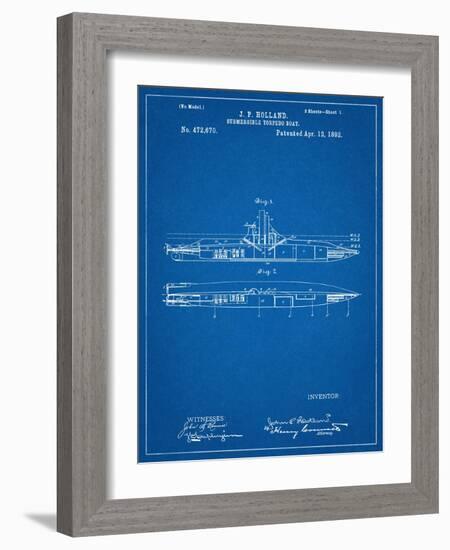 Submarine Vessel Patent-null-Framed Art Print