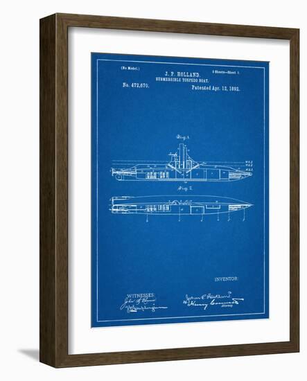 Submarine Vessel Patent-null-Framed Art Print