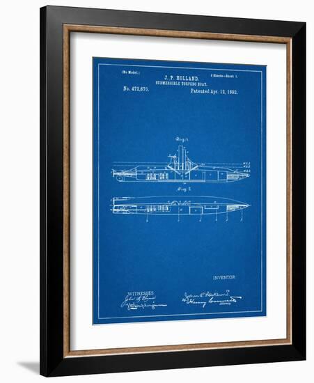 Submarine Vessel Patent--Framed Art Print