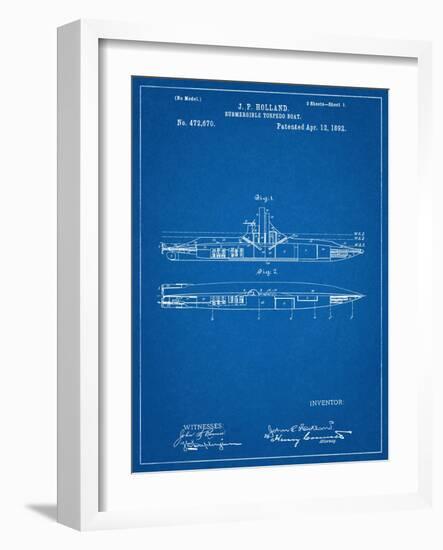 Submarine Vessel Patent-null-Framed Art Print