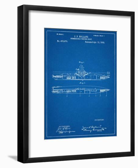 Submarine Vessel Patent-null-Framed Art Print