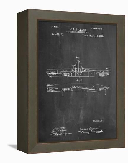 Submarine Vessel Patent-null-Framed Stretched Canvas