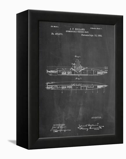 Submarine Vessel Patent-null-Framed Stretched Canvas