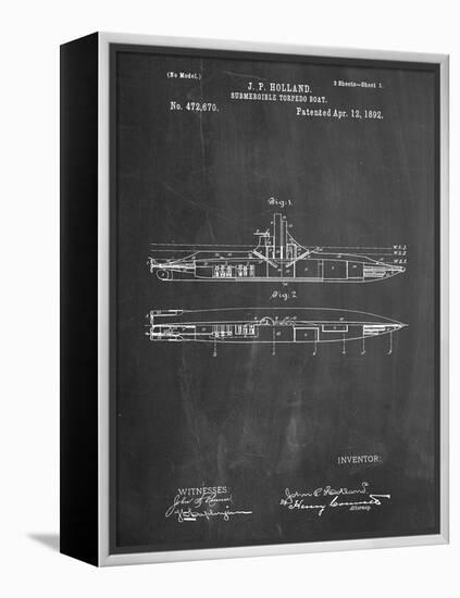 Submarine Vessel Patent-null-Framed Stretched Canvas