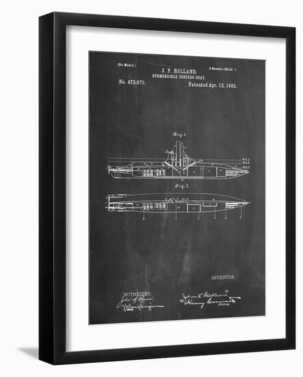 Submarine Vessel Patent-null-Framed Art Print