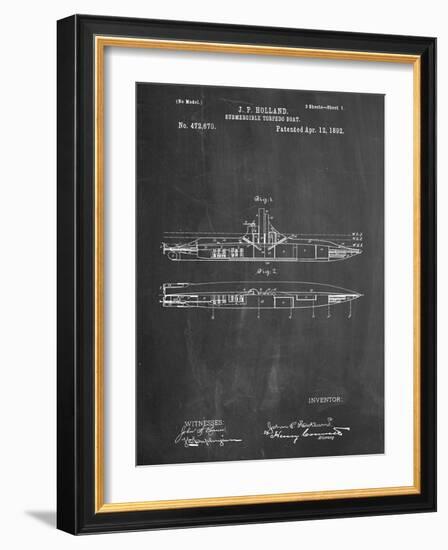 Submarine Vessel Patent-null-Framed Art Print