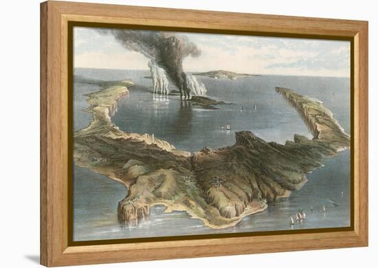 Submarine Volcano - the Island of Santorini, During the Eruption of 1866-English School-Framed Premier Image Canvas