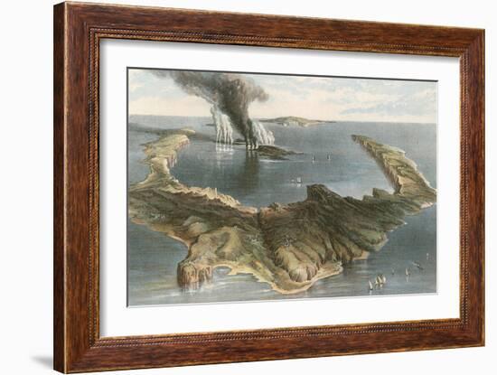 Submarine Volcano - the Island of Santorini, During the Eruption of 1866-English School-Framed Giclee Print