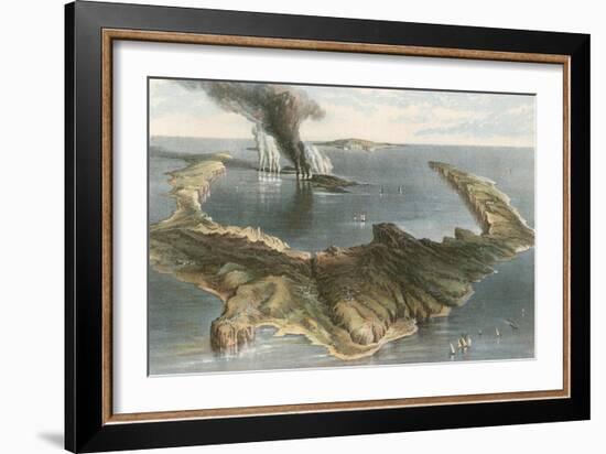 Submarine Volcano - the Island of Santorini, During the Eruption of 1866-English School-Framed Giclee Print