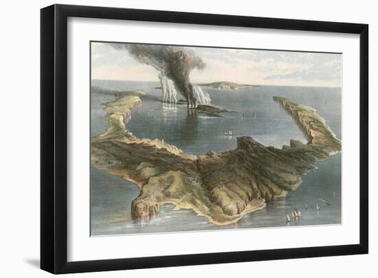 Submarine Volcano - the Island of Santorini, During the Eruption of 1866-English School-Framed Giclee Print