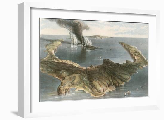 Submarine Volcano - the Island of Santorini, During the Eruption of 1866-English School-Framed Giclee Print