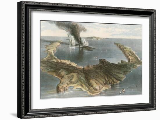 Submarine Volcano - the Island of Santorini, During the Eruption of 1866-English School-Framed Giclee Print